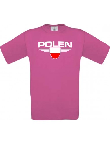 Kinder-Shirt Polen, Land, Länder, pink, 104