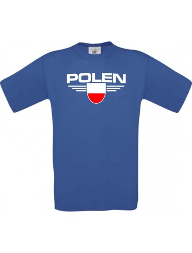 Kinder-Shirt Polen, Land, Länder, royalblau, 104