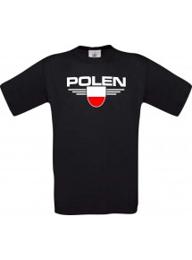 Kinder-Shirt Polen, Land, Länder, schwarz, 104
