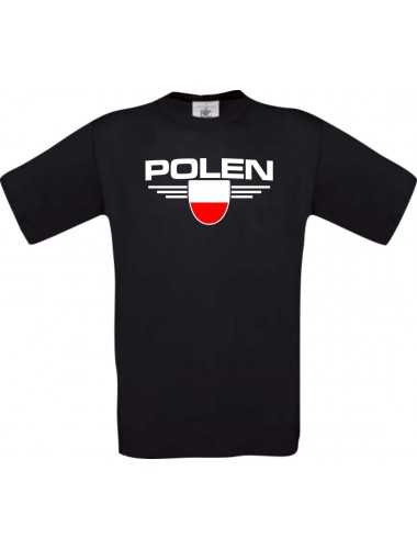 Kinder-Shirt Polen, Land, Länder, schwarz, 104