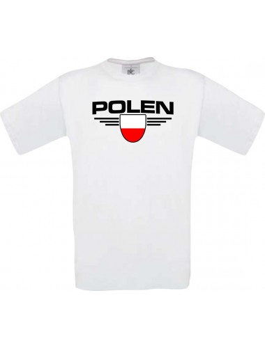 Kinder-Shirt Polen, Land, Länder, weiss, 104