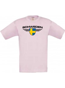Kinder-Shirt Schweden, Land, Länder, rosa, 104