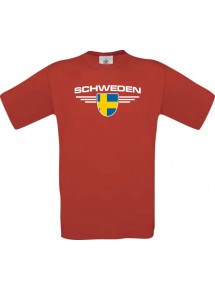 Kinder-Shirt Schweden, Land, Länder, rot, 104