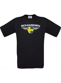 Kinder-Shirt Schweden, Land, Länder, schwarz, 104