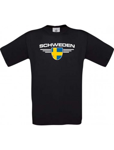 Kinder-Shirt Schweden, Land, Länder, schwarz, 104