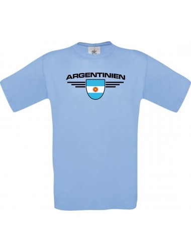 Kinder-Shirt Argentinien, Land, Länder, hellblau, 104