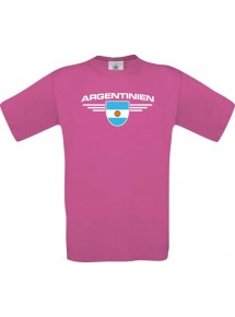 Kinder-Shirt Argentinien, Land, Länder, pink, 104