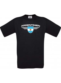 Kinder-Shirt Argentinien, Land, Länder, schwarz, 104
