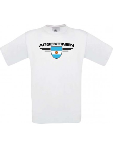 Kinder-Shirt Argentinien, Land, Länder, weiss, 104