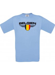 Kinder-Shirt Belgien, Land, Länder, hellblau, 104