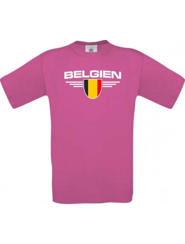Kinder-Shirt Belgien, Land, Länder, pink, 104