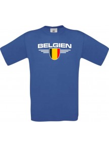 Kinder-Shirt Belgien, Land, Länder, royalblau, 104