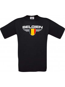 Kinder-Shirt Belgien, Land, Länder, schwarz, 104