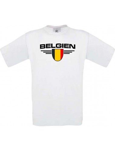 Kinder-Shirt Belgien, Land, Länder, weiss, 104
