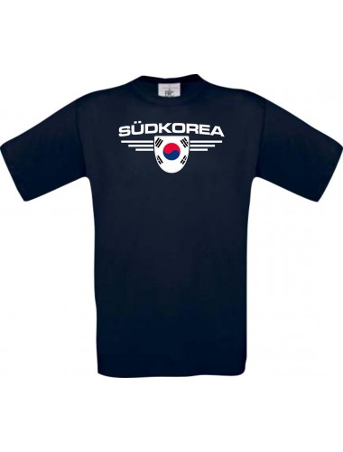 Kinder-Shirt Südkorea, Land, Länder, blau, 104