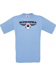 Kinder-Shirt Südkorea, Land, Länder, hellblau, 104