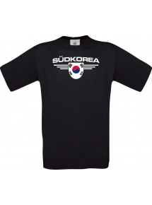 Kinder-Shirt Südkorea, Land, Länder, schwarz, 104