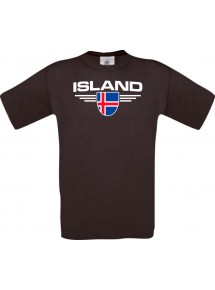 Man T-Shirt Island, Land, Länder, braun, L