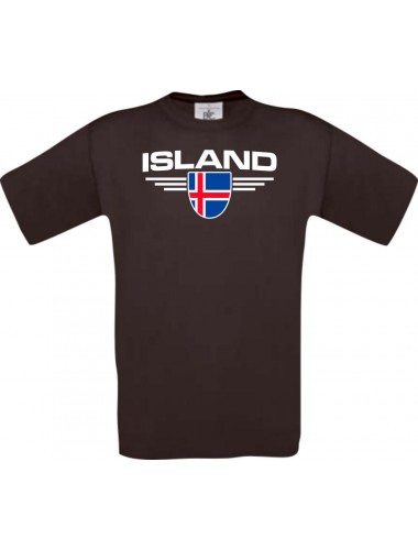 Man T-Shirt Island, Land, Länder, braun, L