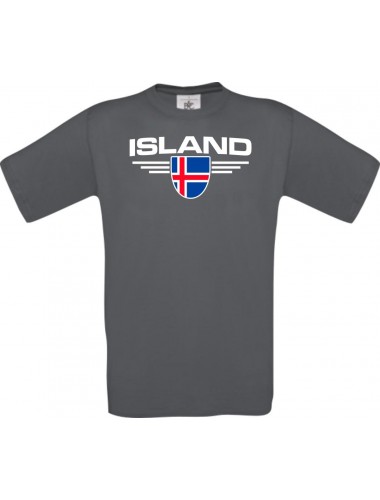 Man T-Shirt Island, Land, Länder, grau, L