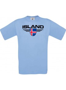 Man T-Shirt Island, Land, Länder, hellblau, L