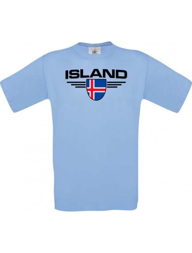 Man T-Shirt Island, Land, Länder, hellblau, L