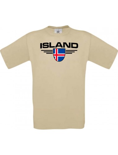 Man T-Shirt Island, Land, Länder, khaki, L