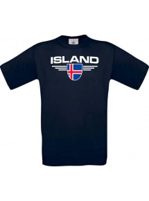 Man T-Shirt Island, Land, Länder, navy, L