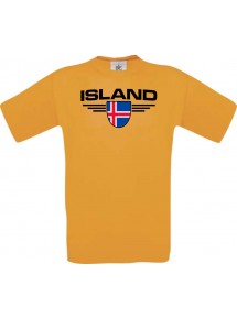 Man T-Shirt Island, Land, Länder, orange, L