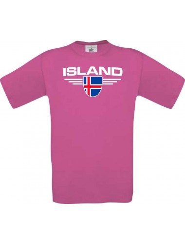 Man T-Shirt Island, Land, Länder, pink, L