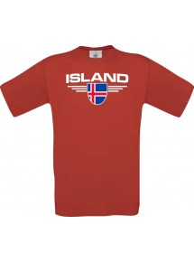 Man T-Shirt Island, Land, Länder, rot, L