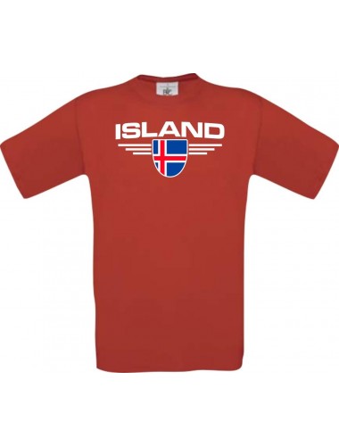 Man T-Shirt Island, Land, Länder, rot, L
