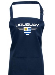 Kochschürze, Uruguay, Wappen, Land, Länder, navy