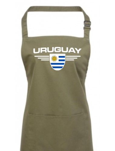 Kochschürze, Uruguay, Wappen, Land, Länder, olive