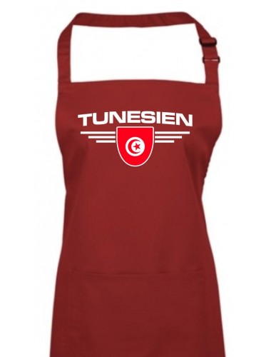 Kochschürze, Tunesien, Wappen, Land, Länder, burgundy