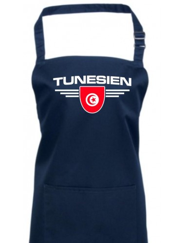 Kochschürze, Tunesien, Wappen, Land, Länder, navy