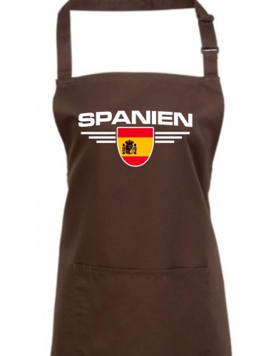 Kochschürze, Spanien, Wappen, Land, Länder, braun