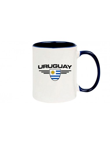 Kaffeepott Uruguay, Wappen, Land, Länder, blau