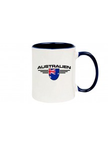 Kaffeepott Australien, Wappen, Land, Länder, blau