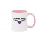 Kaffeepott Russland, Wappen, Land, Länder, rosa