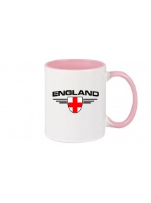 Kaffeepott England, Wappen, Land, Länder, rosa