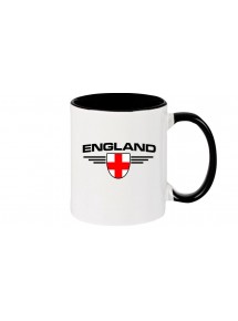 Kaffeepott England, Wappen, Land, Länder, schwarz