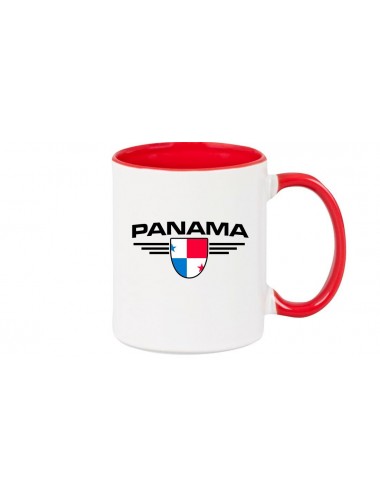 Kaffeepott Panama, Wappen, Land, Länder, rot