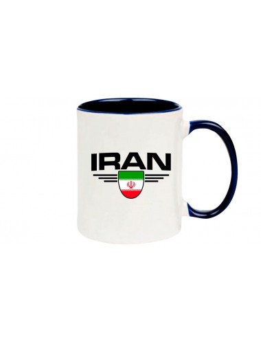 Kaffeepott Iran, Wappen, Land, Länder, blau