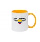 Kaffeepott Kolumbien, Wappen, Land, Länder, gelb