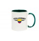 Kaffeepott Kolumbien, Wappen, Land, Länder, gruen