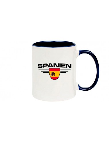 Kaffeepott Spanien, Wappen, Land, Länder, blau