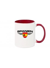 Kaffeepott Spanien, Wappen, Land, Länder, burgundy