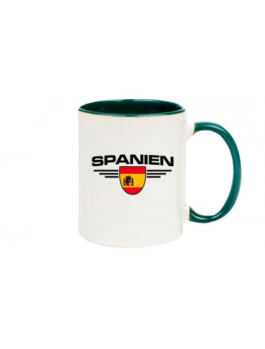 Kaffeepott Spanien, Wappen, Land, Länder, gruen