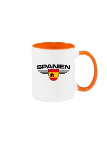 Kaffeepott Spanien, Wappen, Land, Länder, orange